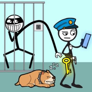 泥棒スティックパズル：男の脱出